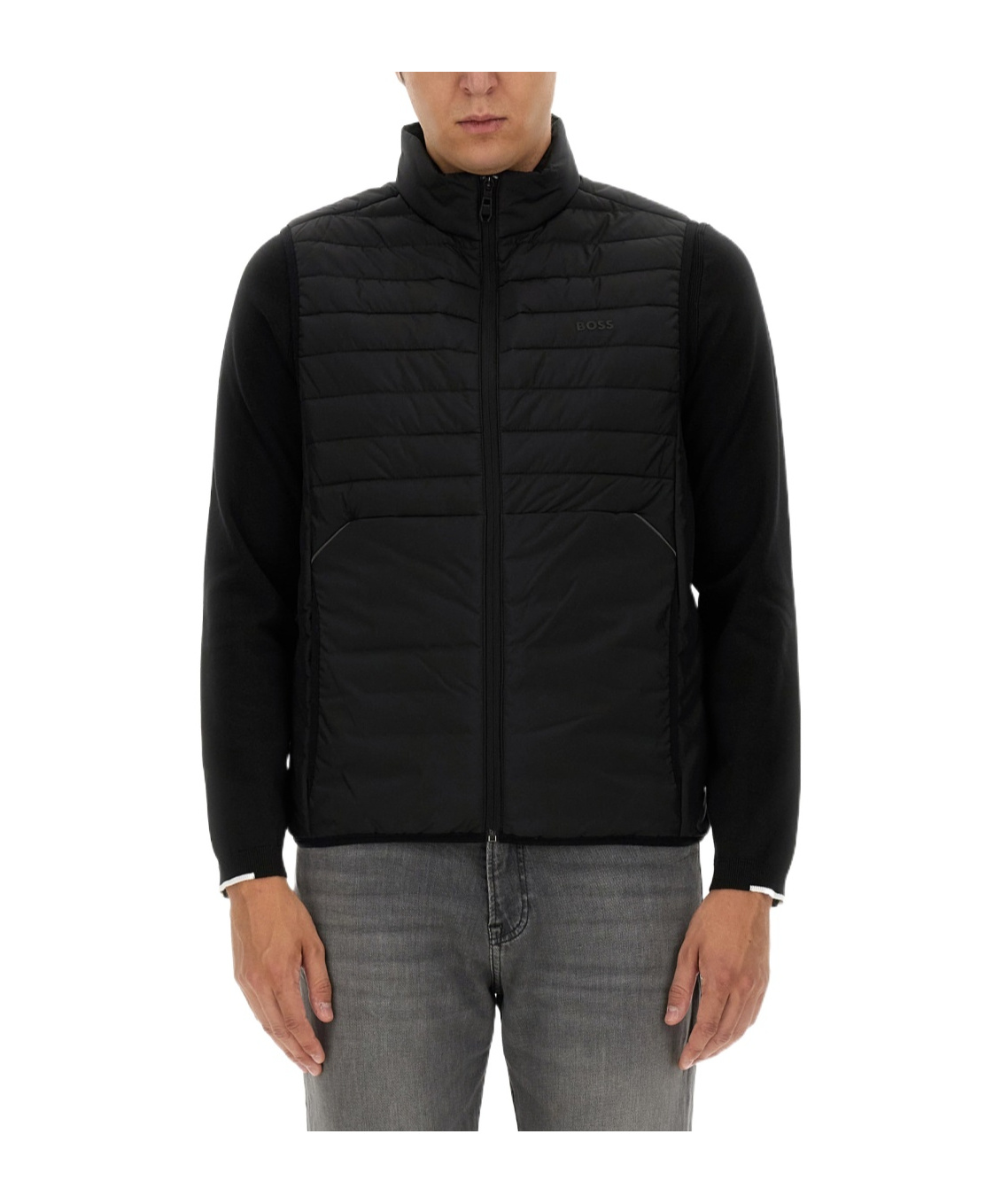 Hugo Boss Boss Vest With Zip In Black