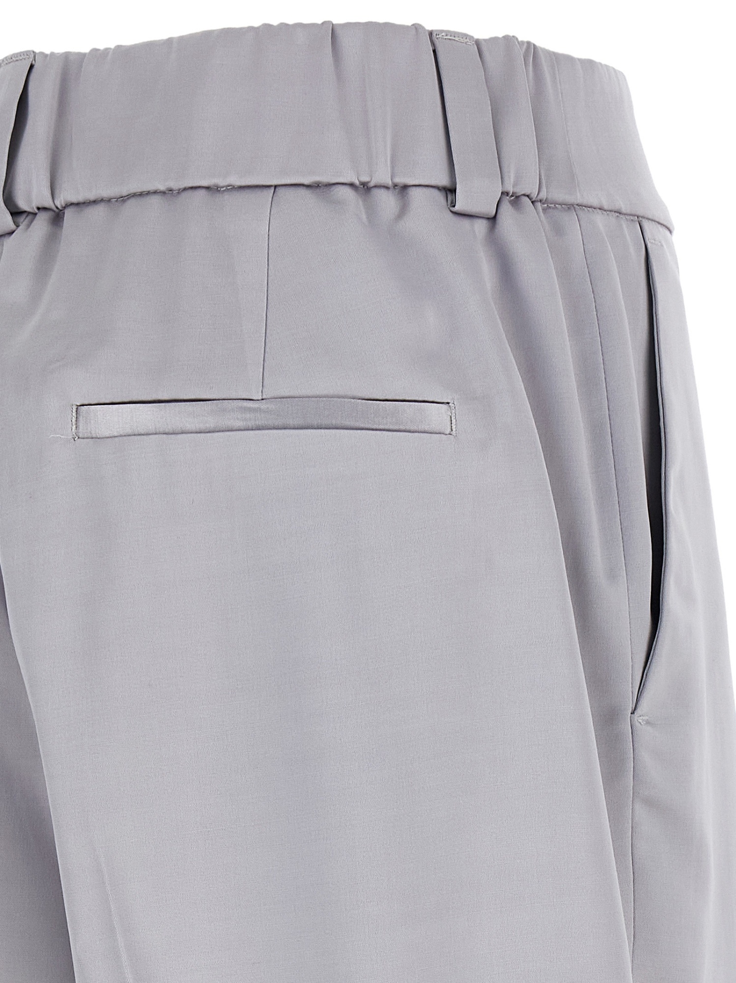 Peserico Pleated-front Satin Trousers In Gray