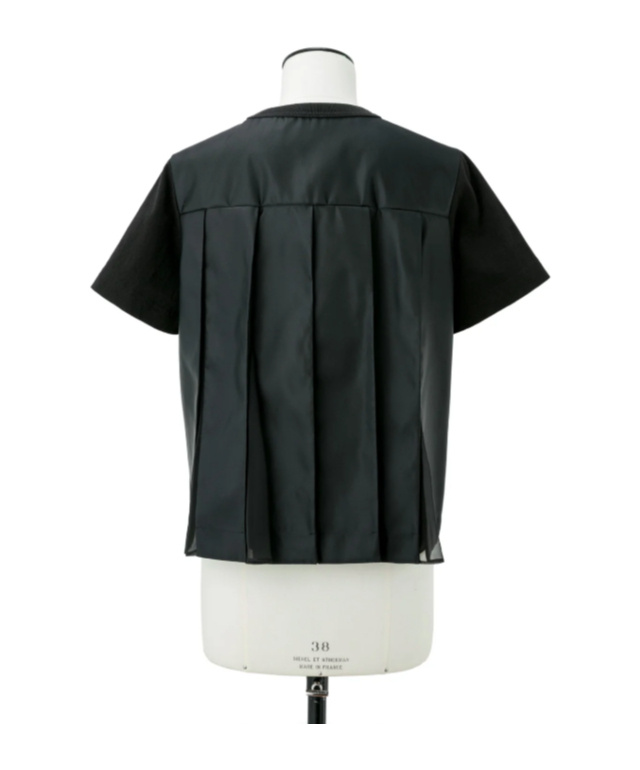 Sacai Nylon Twill X Cotton Jersey T-shirt In Black