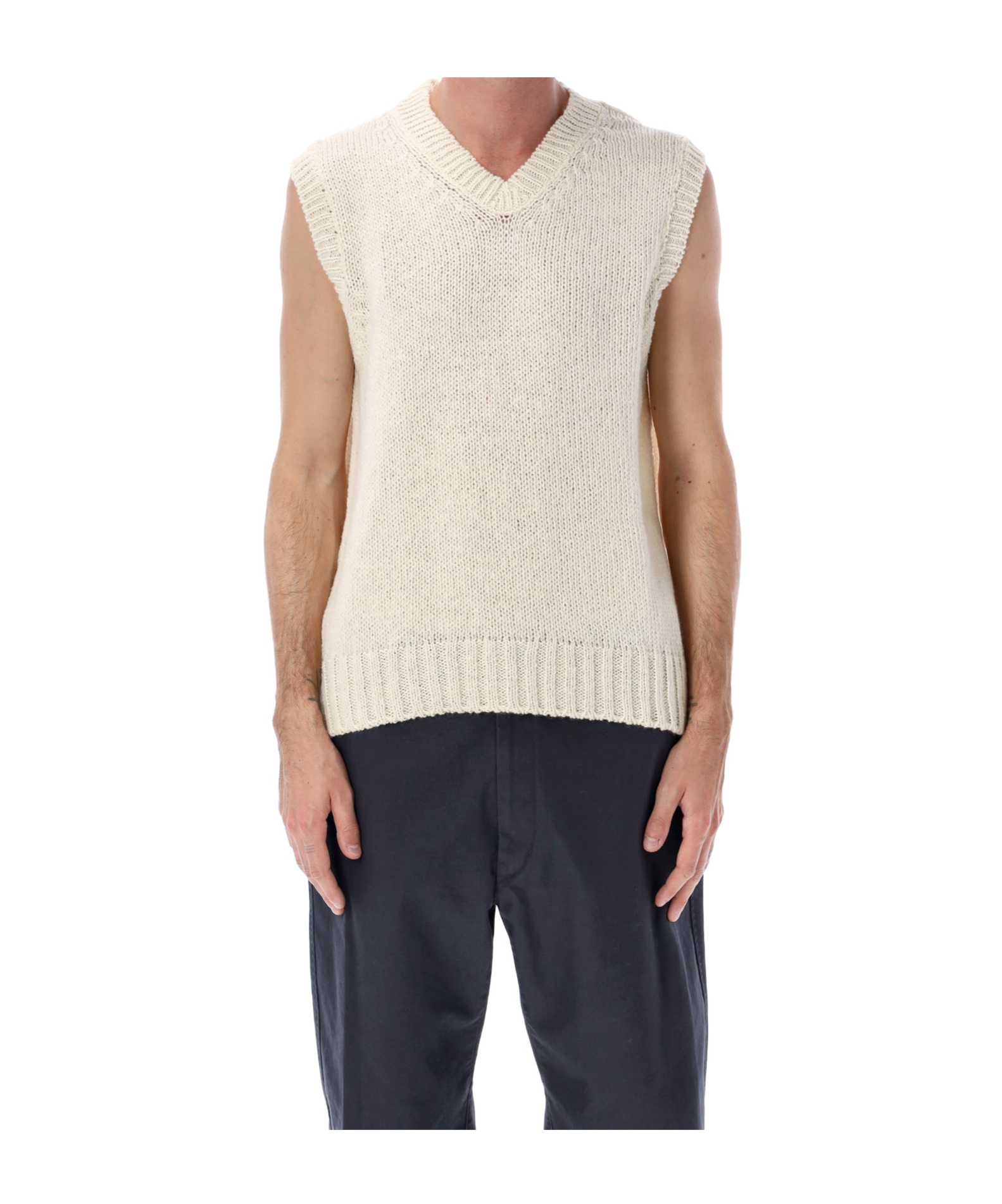 Howlin' Sleeveless V-neck Knit Vest In Brown