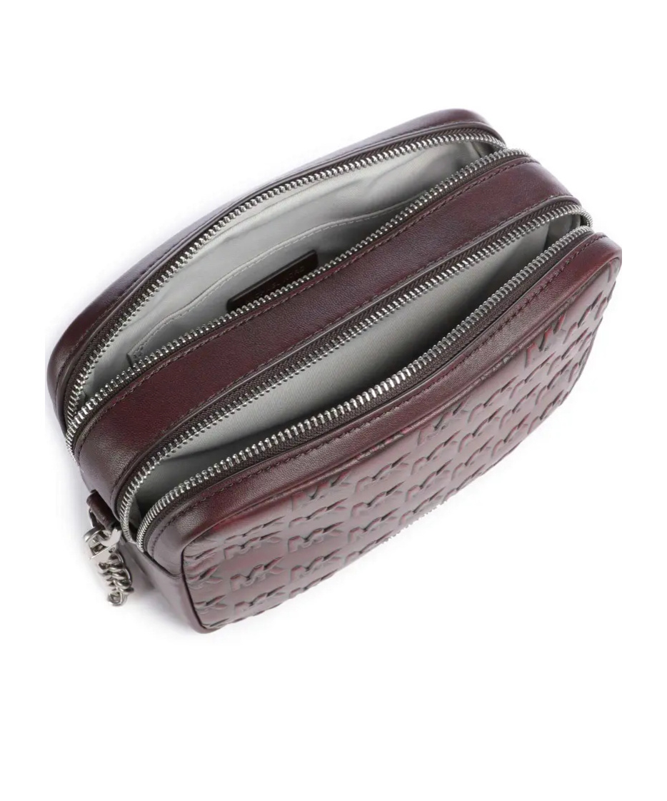 Michael Kors Logo-plaque Chain-strap Shoulder Bag In Burgundy