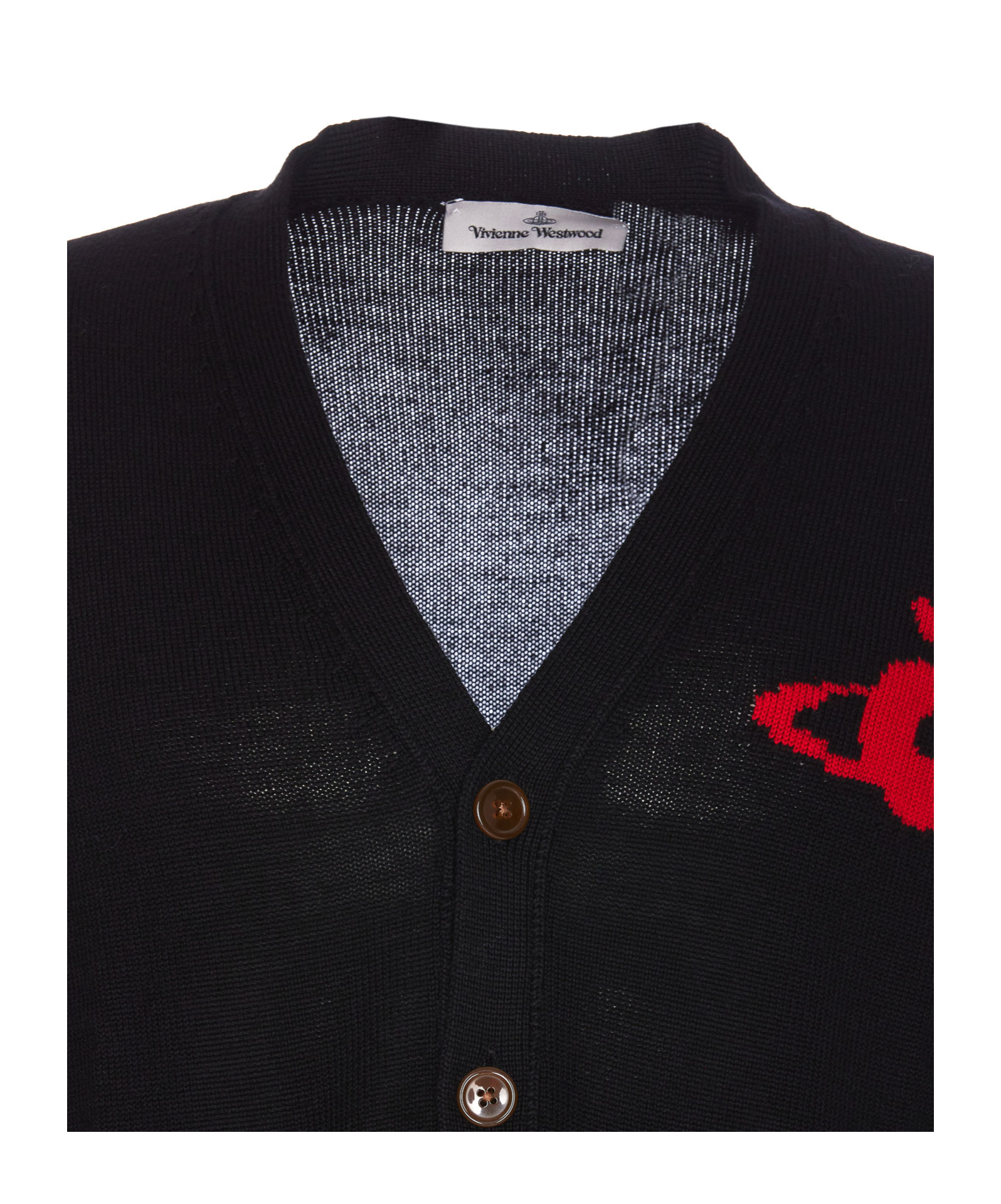 Vivienne Westwood Button-up V-neck Cardigan In Black