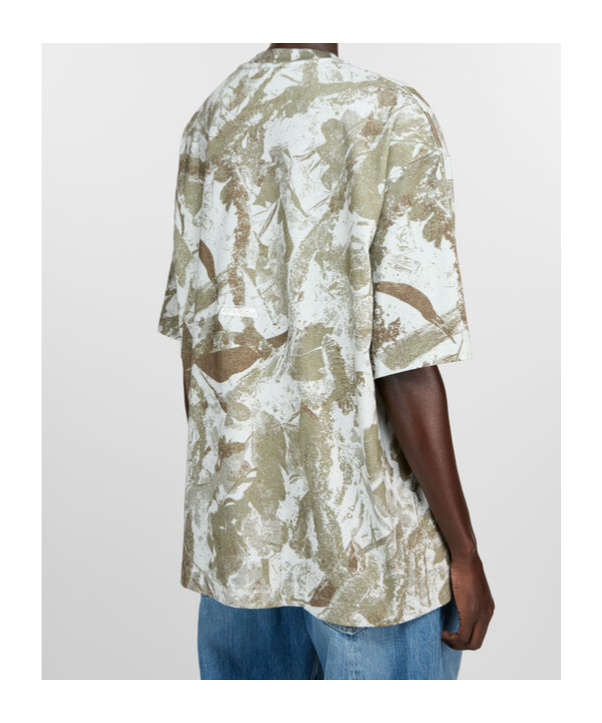 Acne Studios Exford U Camo Vintage Tee Concrete Grey Camo In White