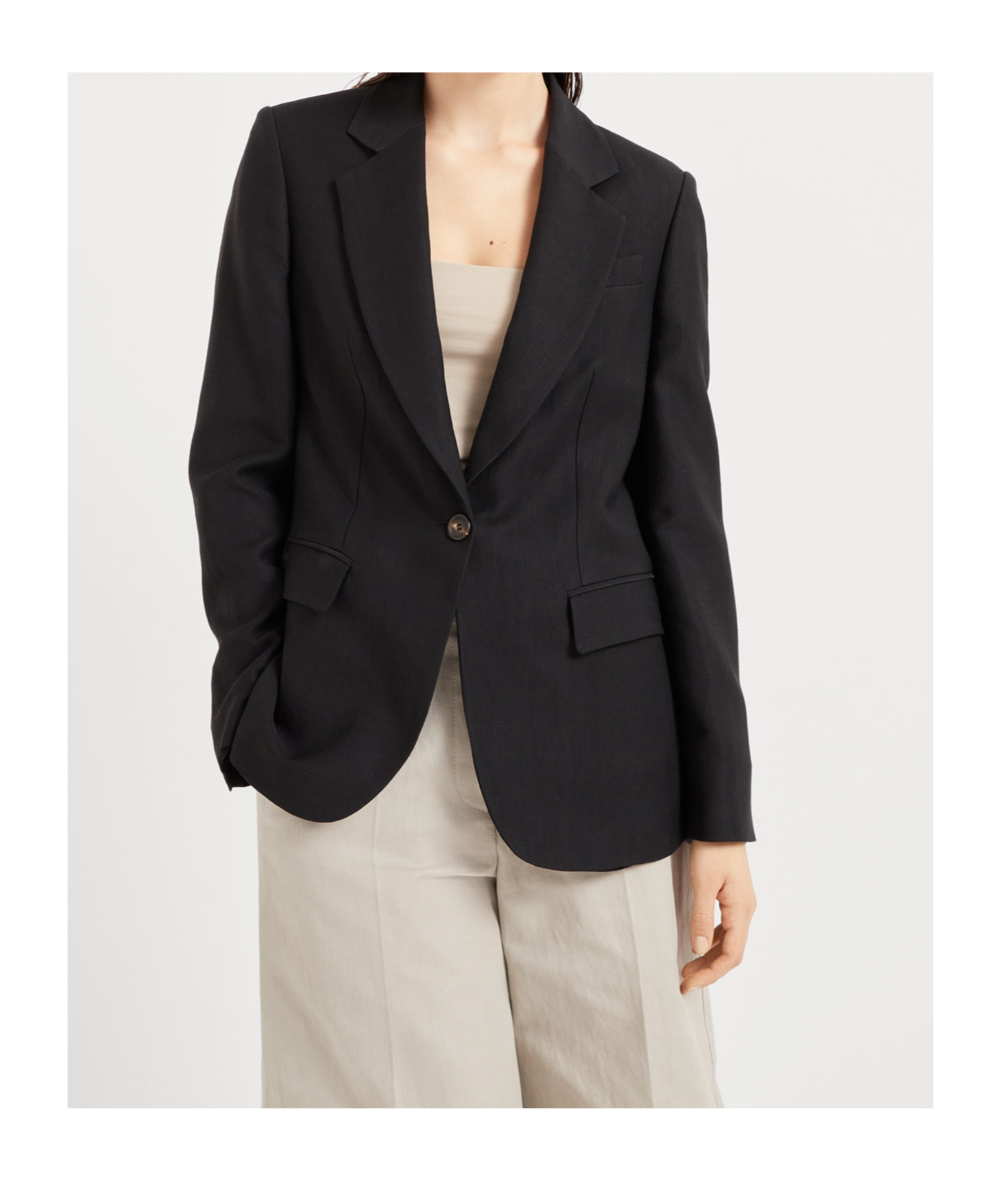 Brunello Cucinelli Monili-detail Twill Blazer In Black