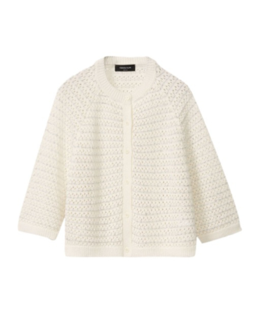 Fabiana Filippi Cotton Open Cape With Sequins In White