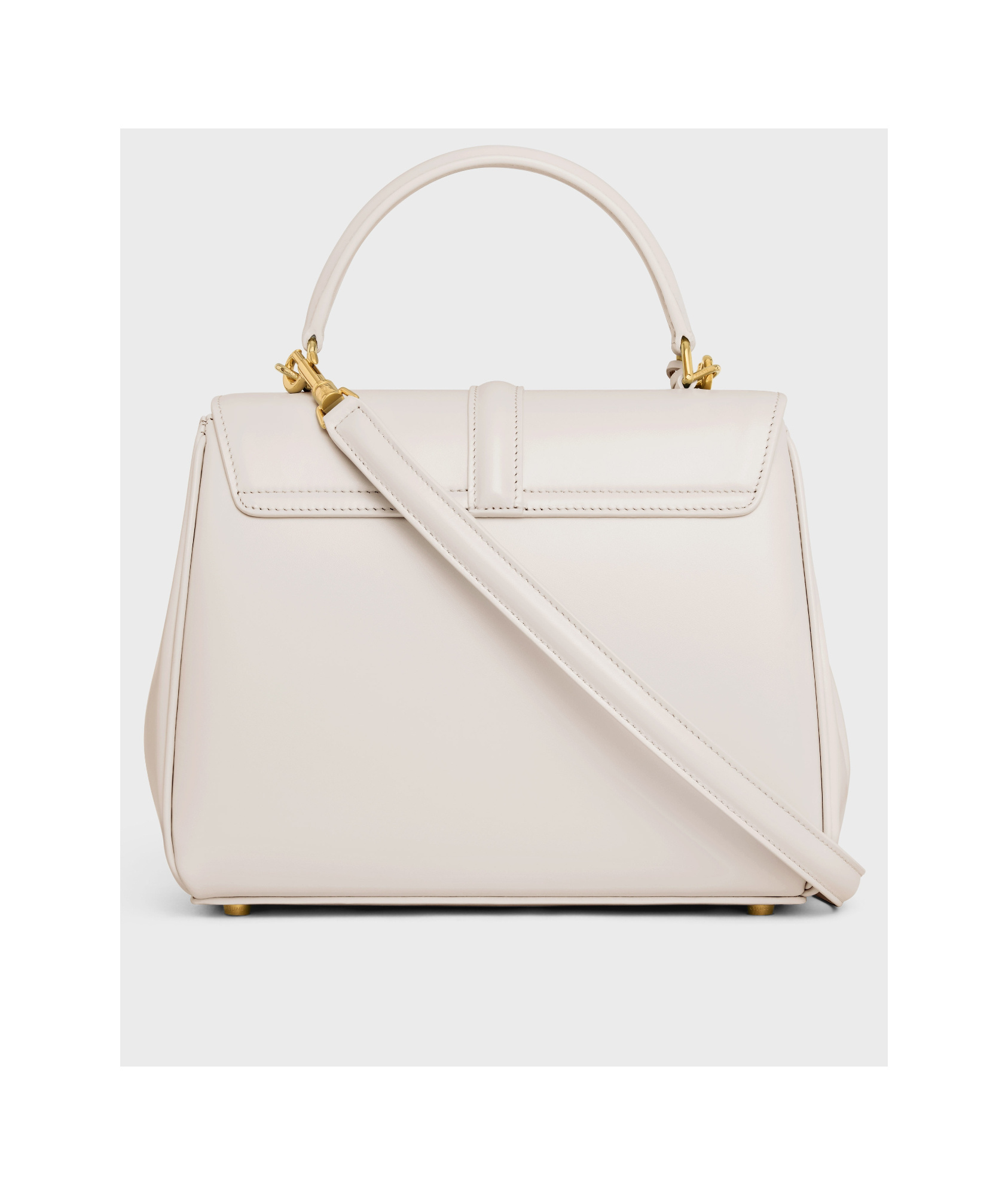 Celine Small 16 Bag In Satinated Calfskin In White