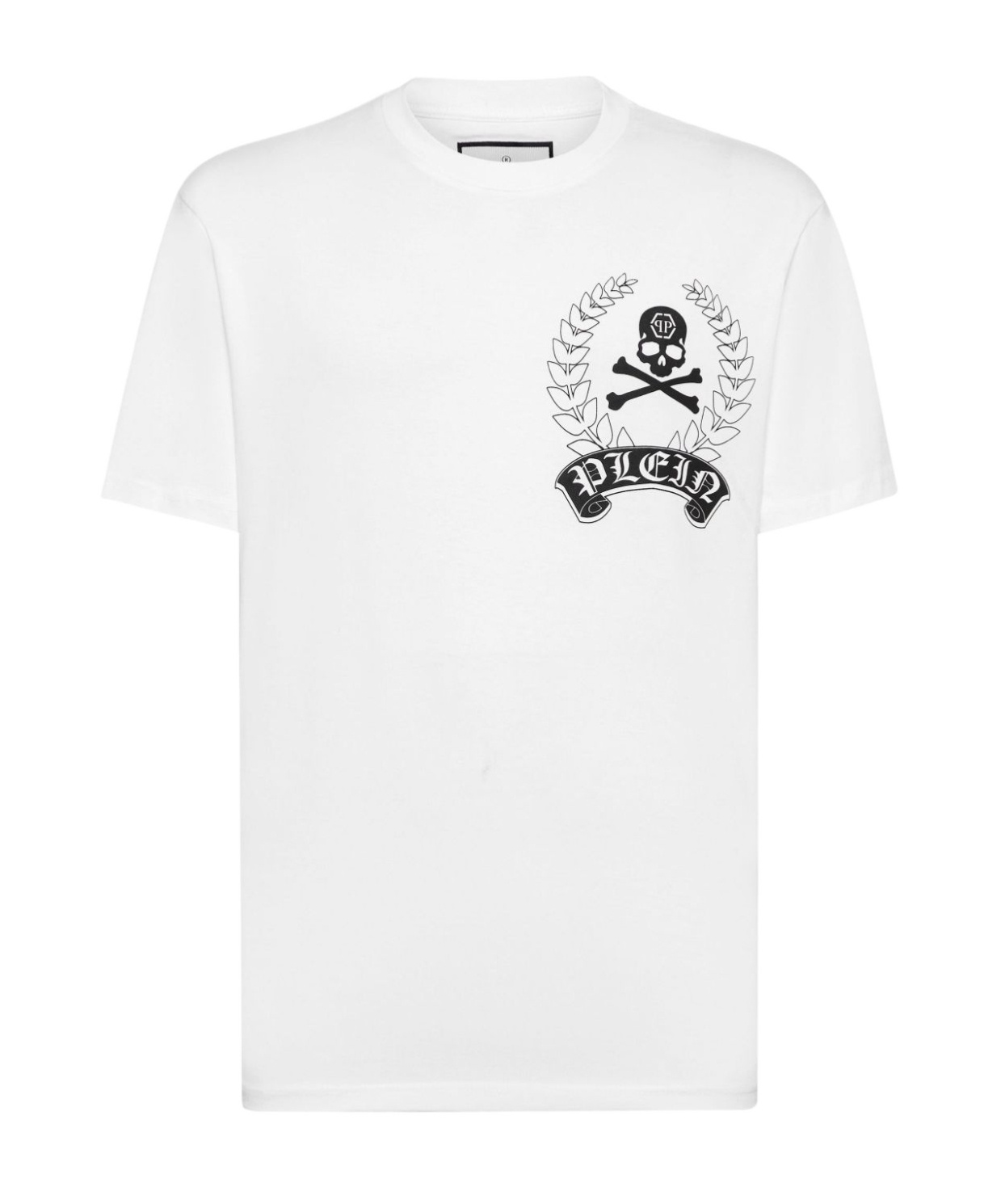 Philipp Plein Crew Neck Graphic Print Short Sleeves In White