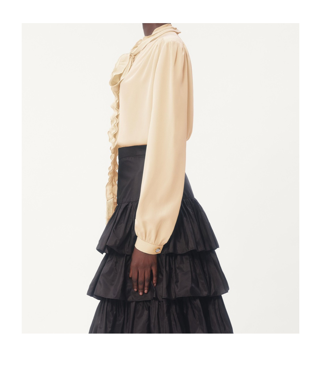 Valentino Silk Tasselled-pussybow Blouse In Nude