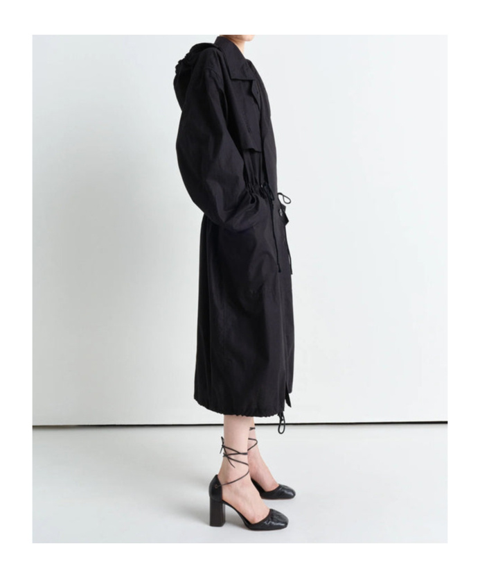 Lemaire Wool Coat In Black