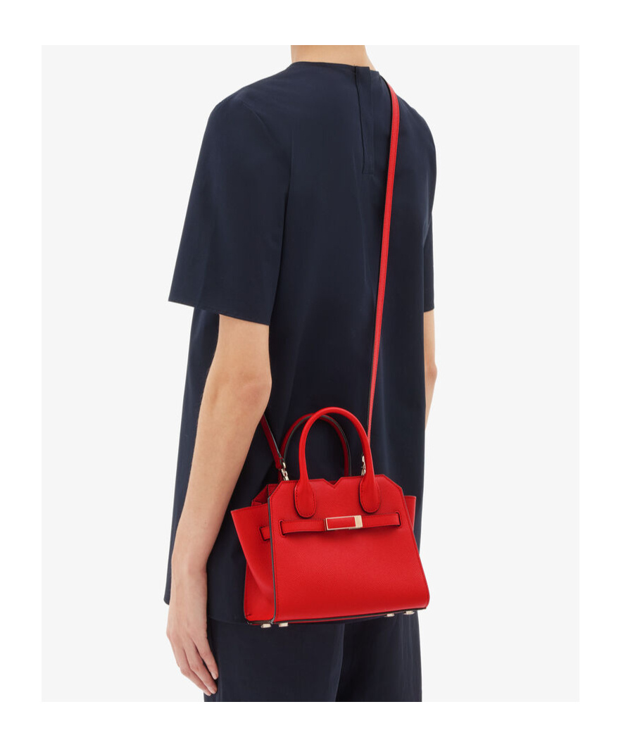 Valextra Milano Crossbody Micro Bag In Red