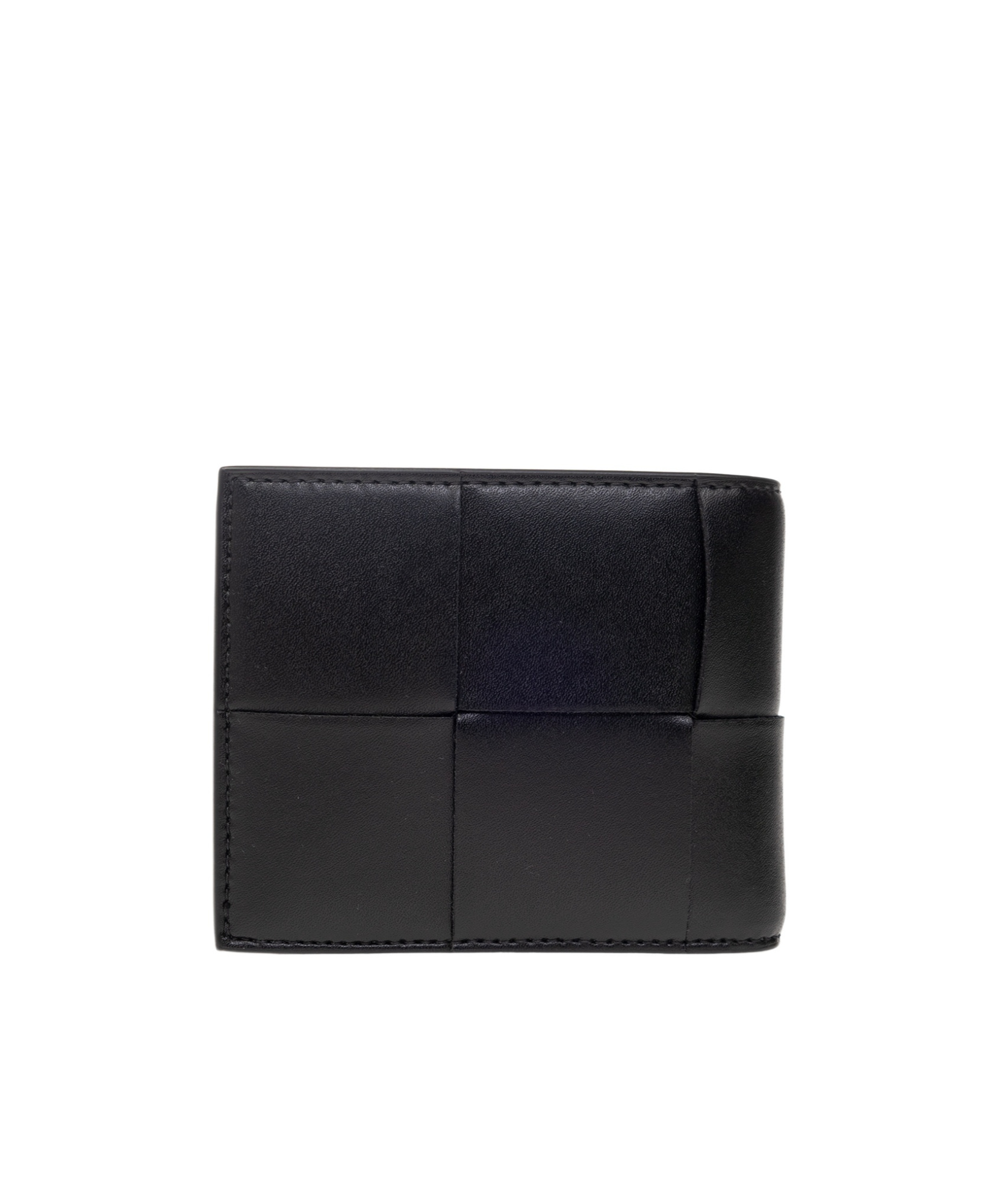 Bottega Veneta Bi-fold Intrecciato Wallet In Calf Leather In Black