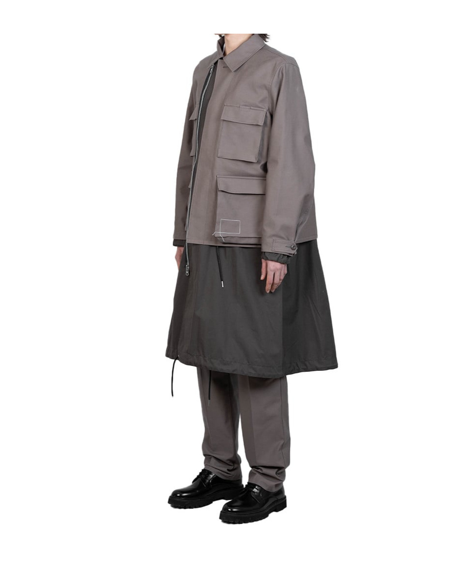 Sacai Long Sleeve Coat In Black