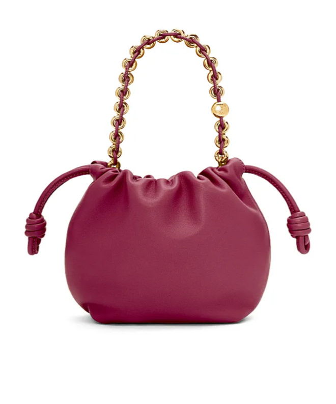Loewe Mini Puzzle Leather Shoulder Bag In Red
