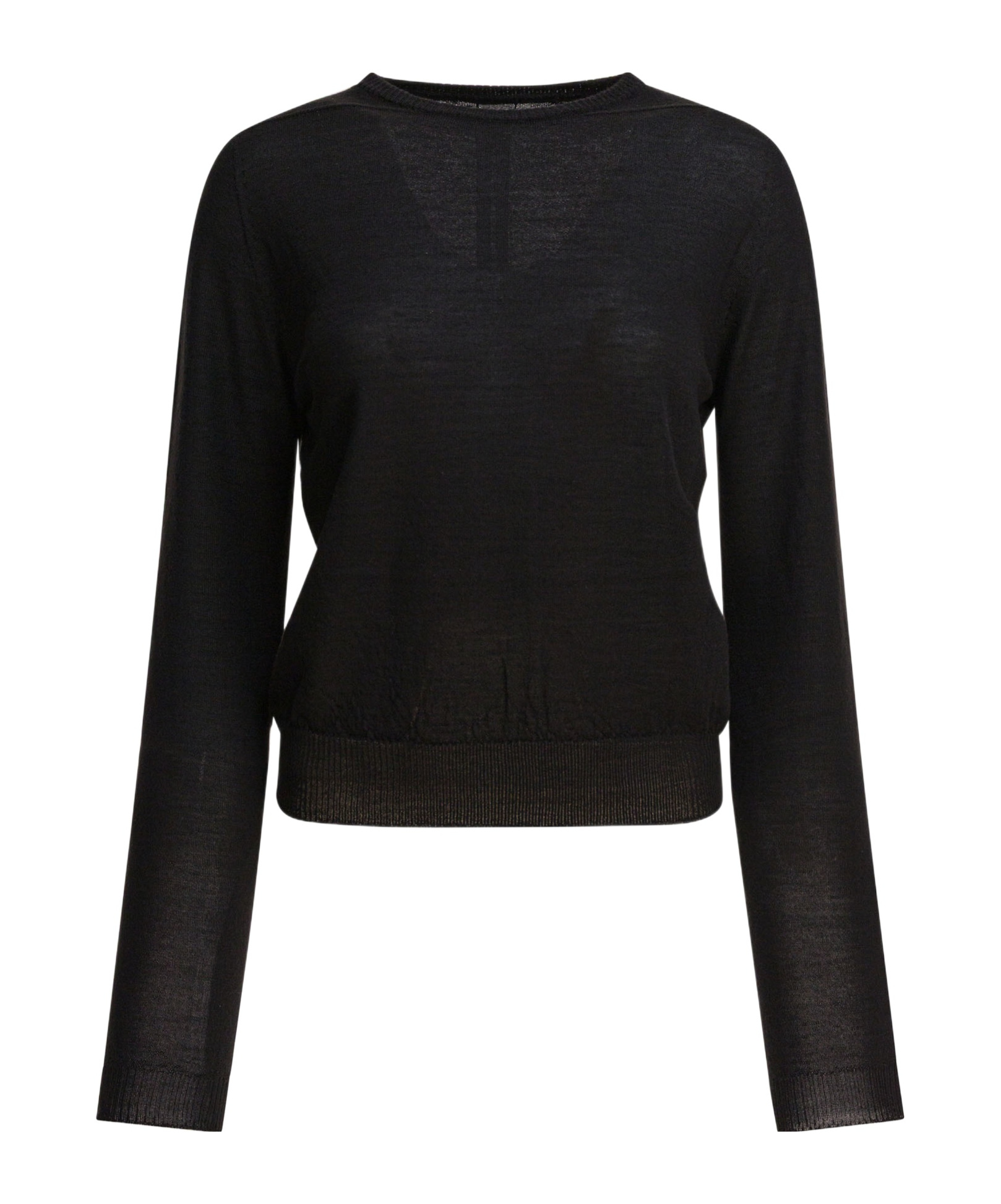 Rick Owens Biker Level Knit Wool Sweater In Black