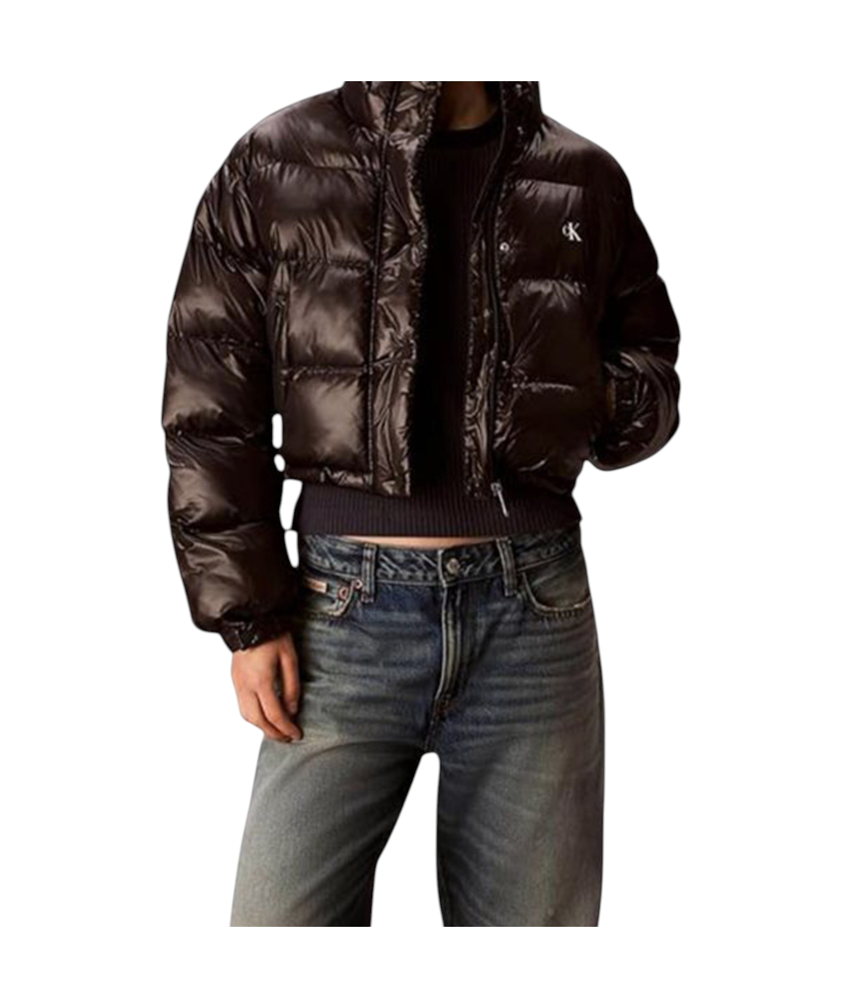 Calvin Klein Jeans Est.1978 Short Long-sleeved Cotton Jacket In Black