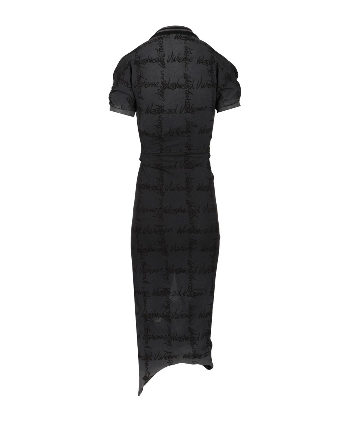 Vivienne Westwood Pulling Dress Print Organic Piquet Grey-overdye-vw-grid L Women In Black