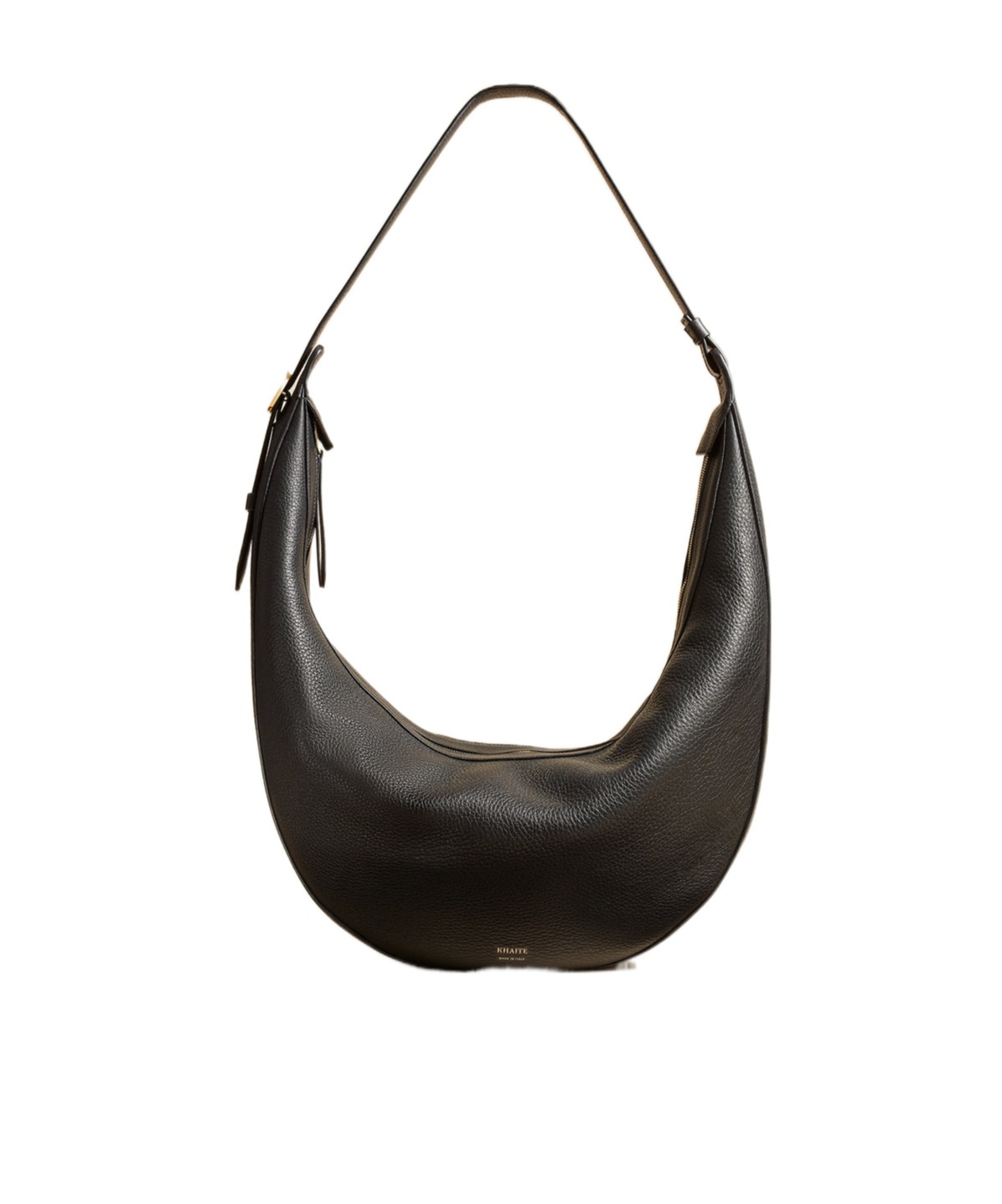 Khaite Augustina Grained Leather Hobo Bag In Black