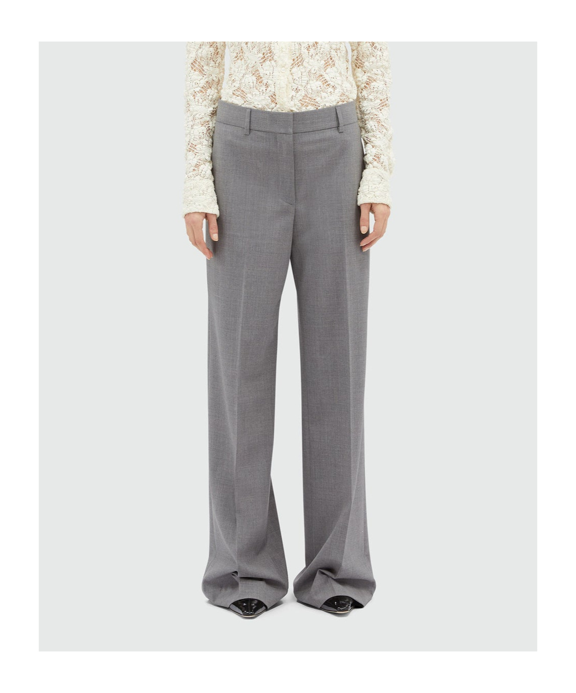 Msgm Tailored High-waisted Straight Leg Trousers In Gray