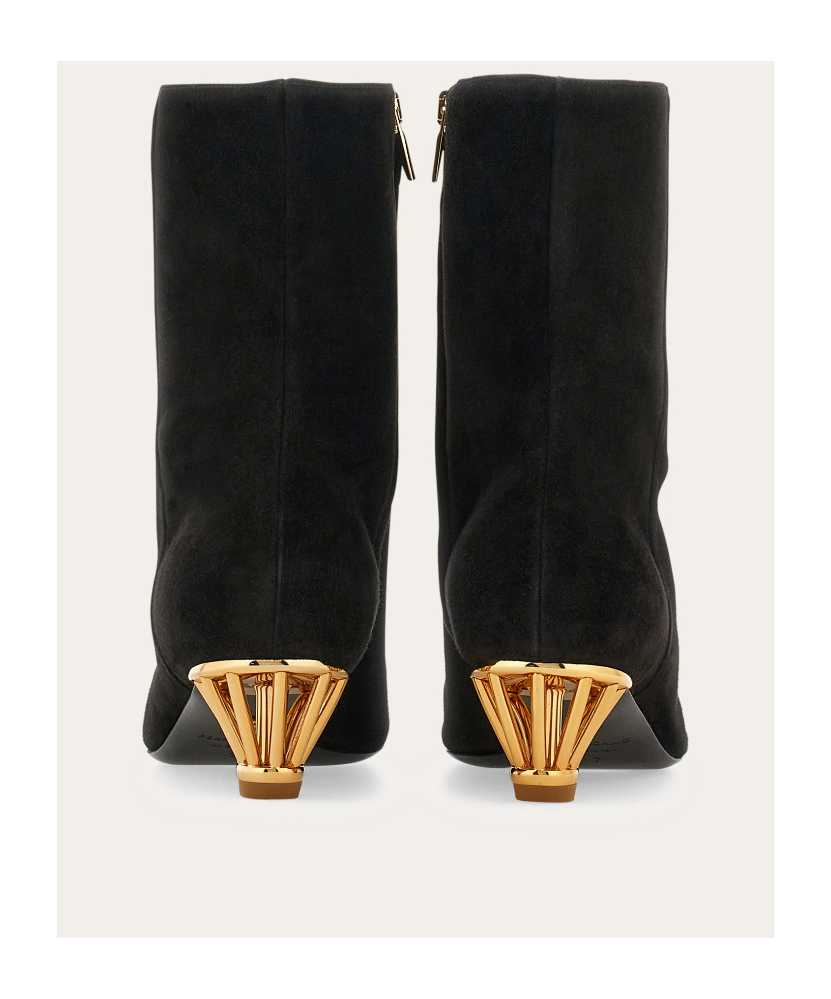 Ferragamo Mirta 40 Suede Ankle Boots In Black
