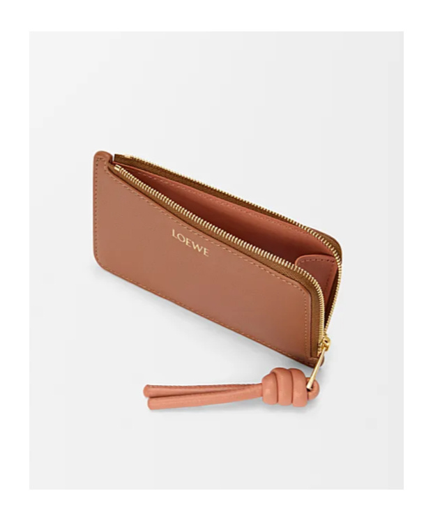 Loewe Knot Coin Cardholder In Shiny Nappa Calfskin In Brown