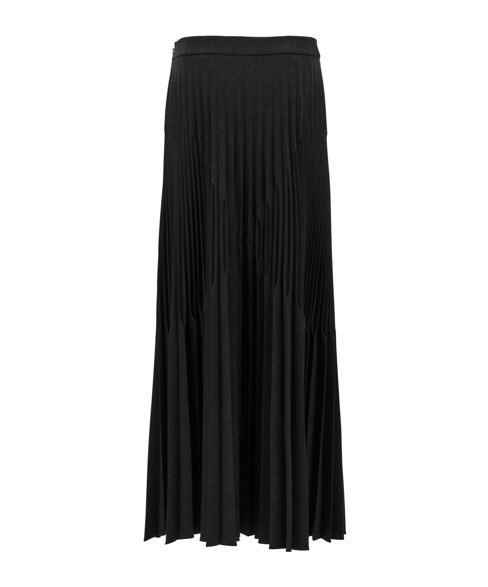Alberta Ferretti High-waisted Pleated Midi Skirt In Black