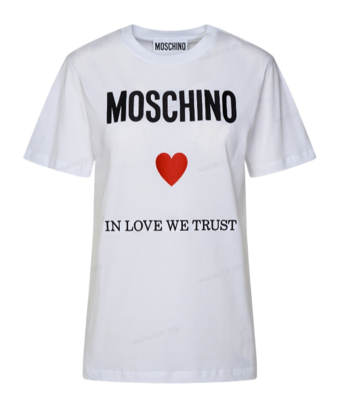 Moschino Item O-neck Short-sleeved T-shirt In White
