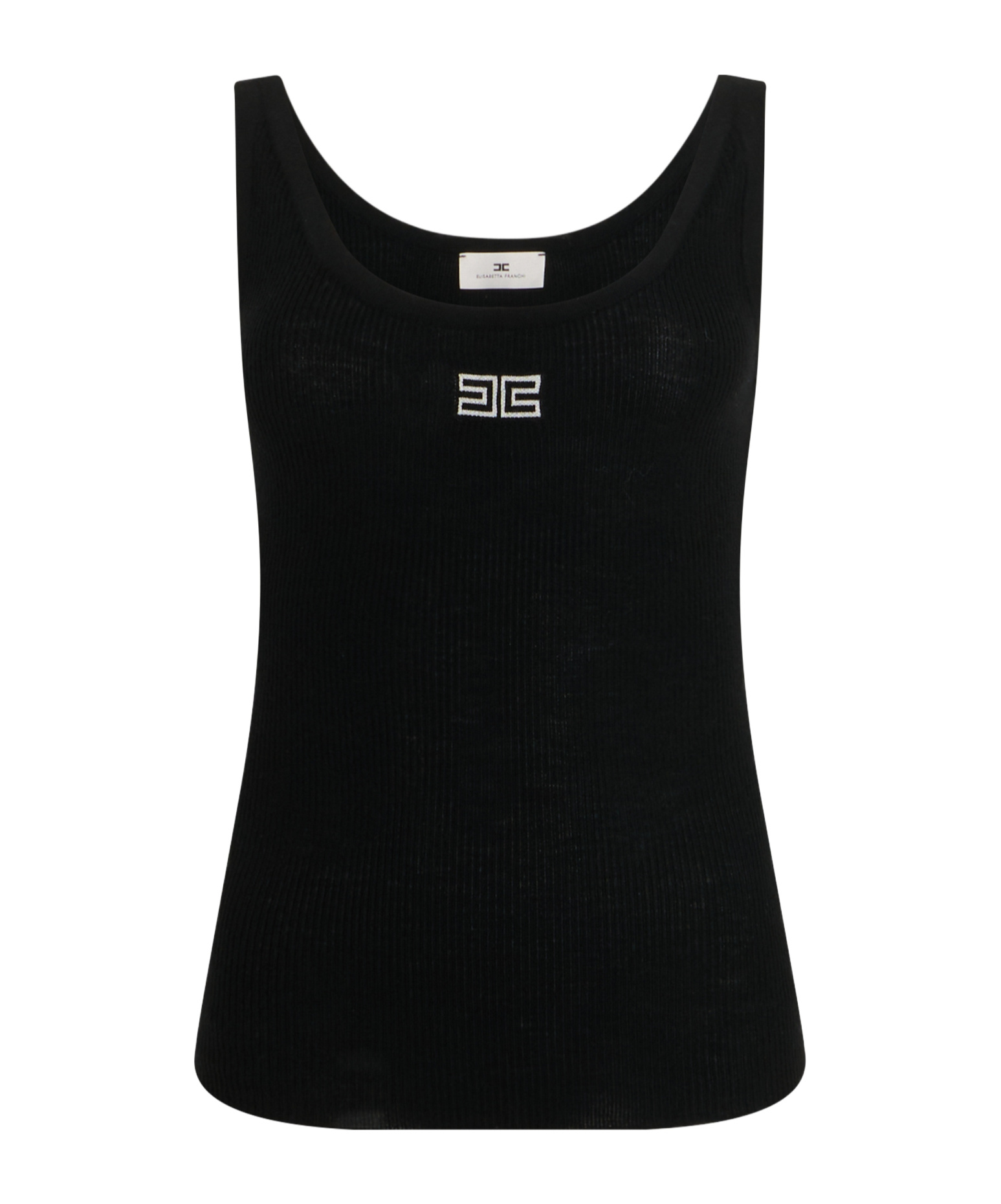 Elisabetta Franchi Logo-detail Knit Vest In Black
