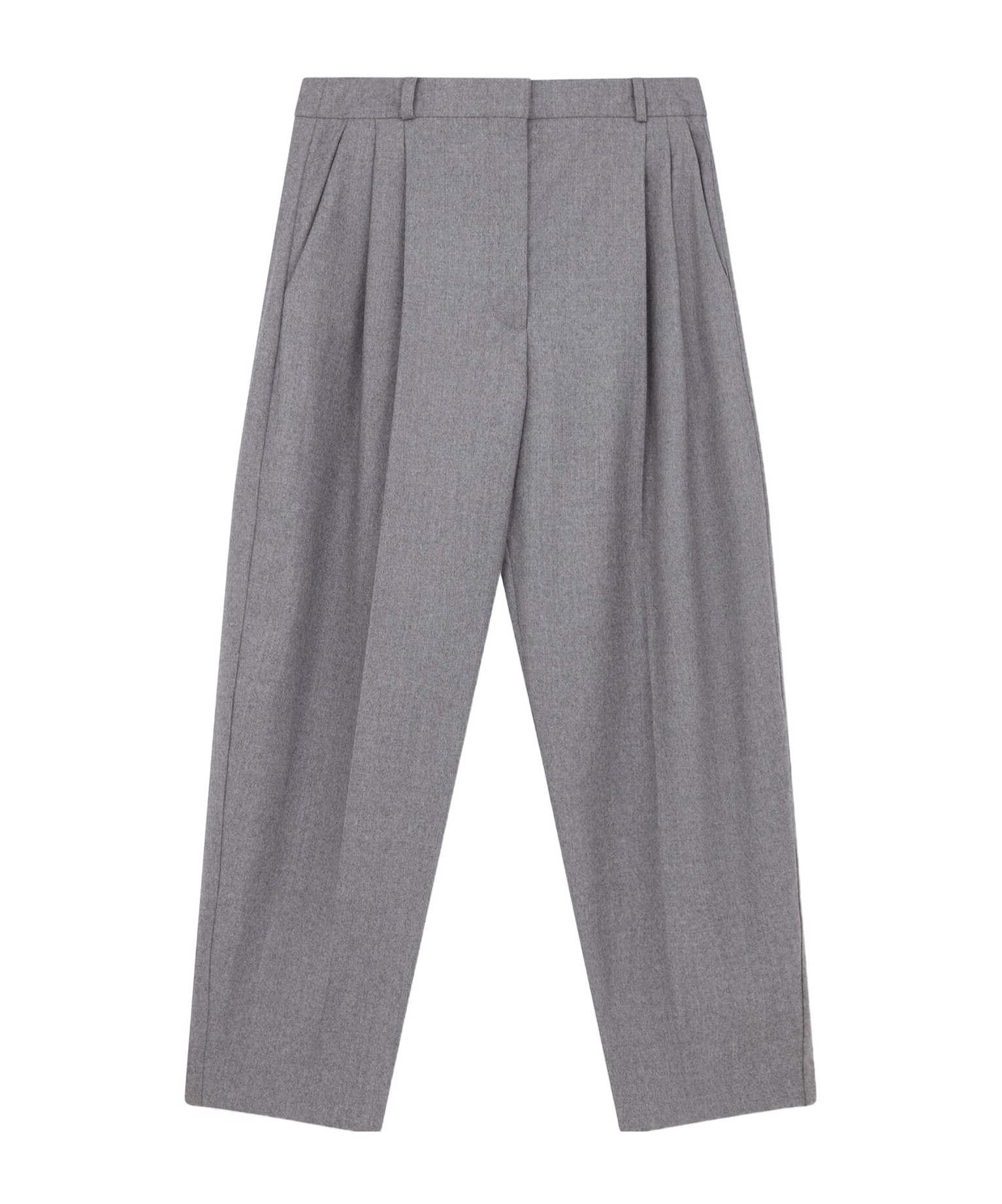 Stella Mccartney Pleated High-rise Wool Pants In Gray