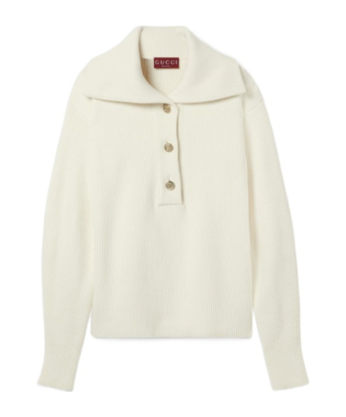 Gucci Rib Wool Cashmere Sweater In White