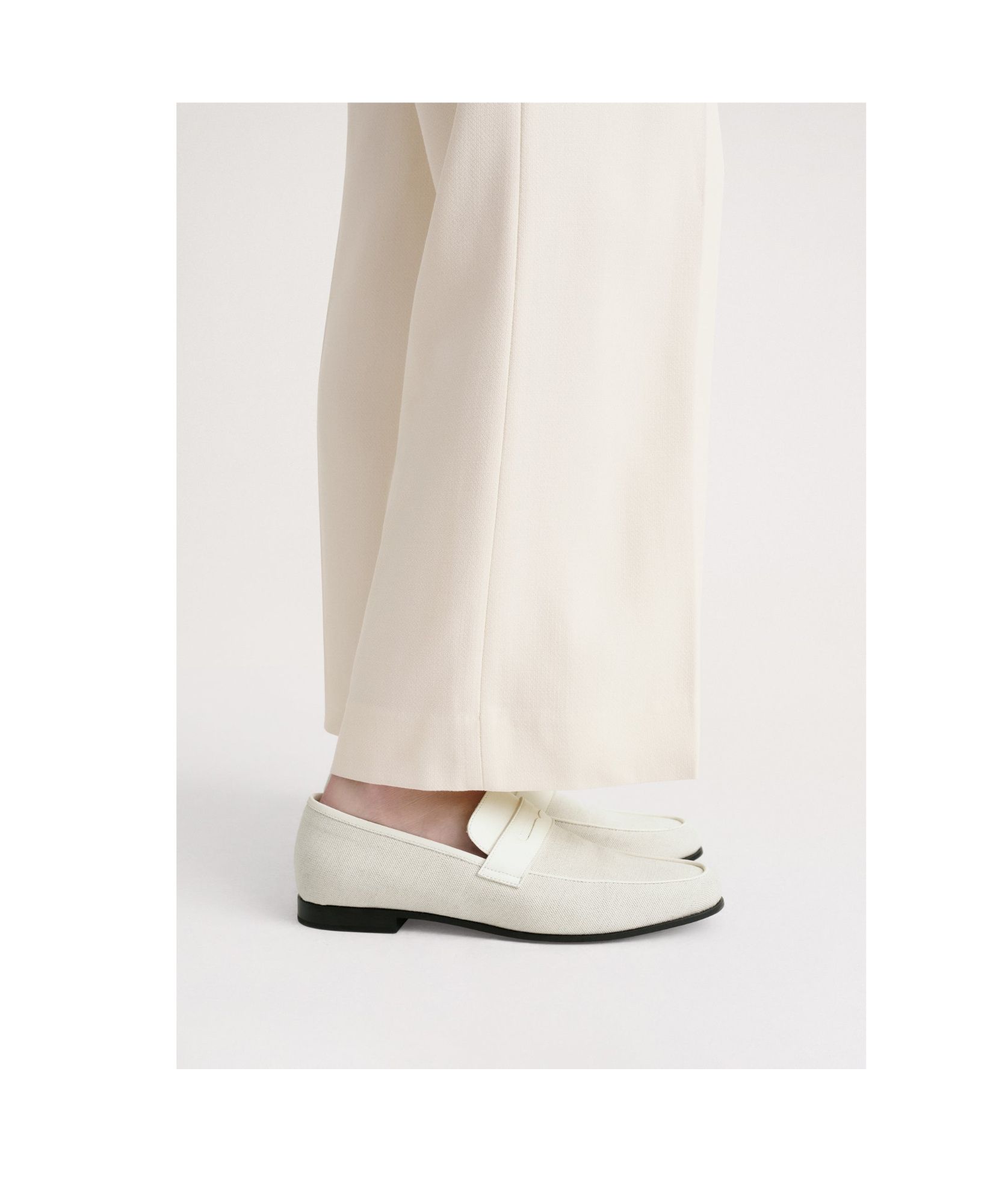 Totême The Canvas Penny Loafers In White