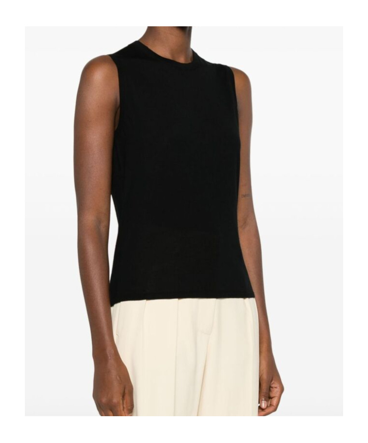 Shop Theory Round-neck Knitted Vest In Black