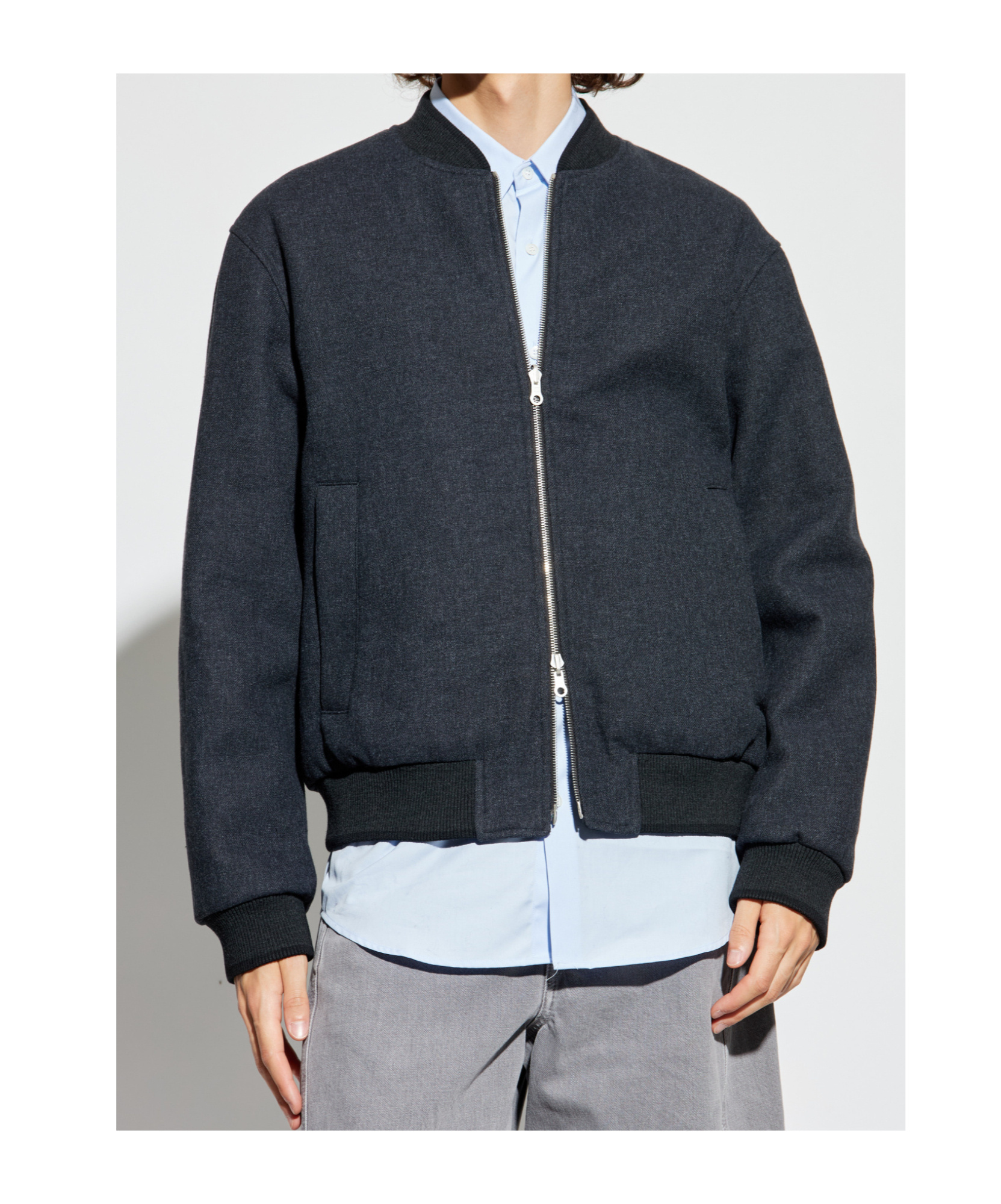 Dries Van Noten Volker Reversible Black Cotton Blend Jacket In Blue