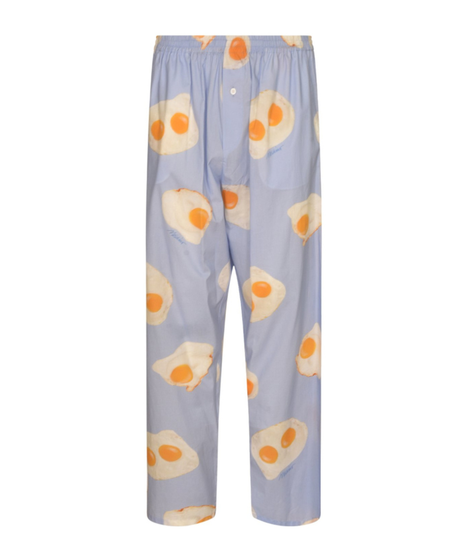 Moschino All-over Printed Trousers In Blue