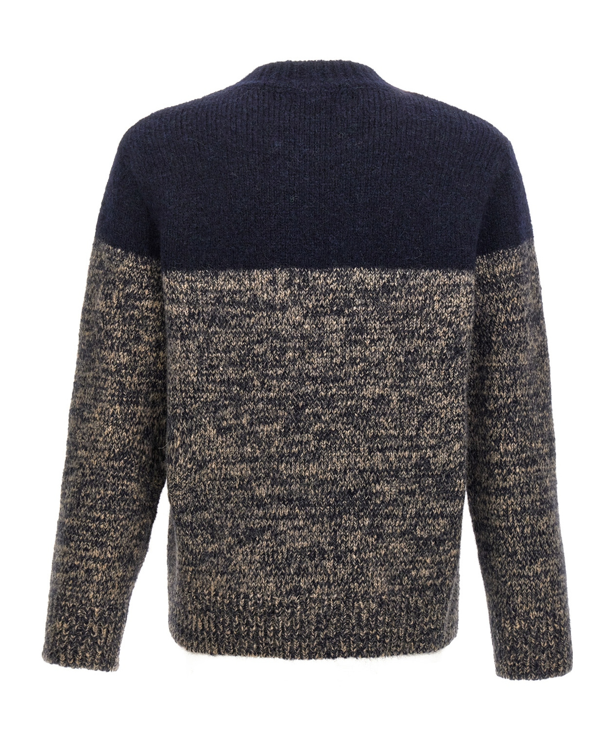 Dries Van Noten Colour-block Merino-wool Jumper In Black