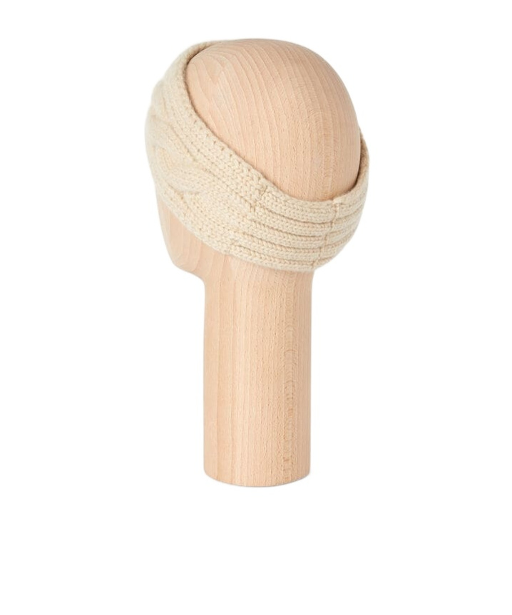 Loro Piana Napier Knitted Headband In Cream Cashmere Mixed Color