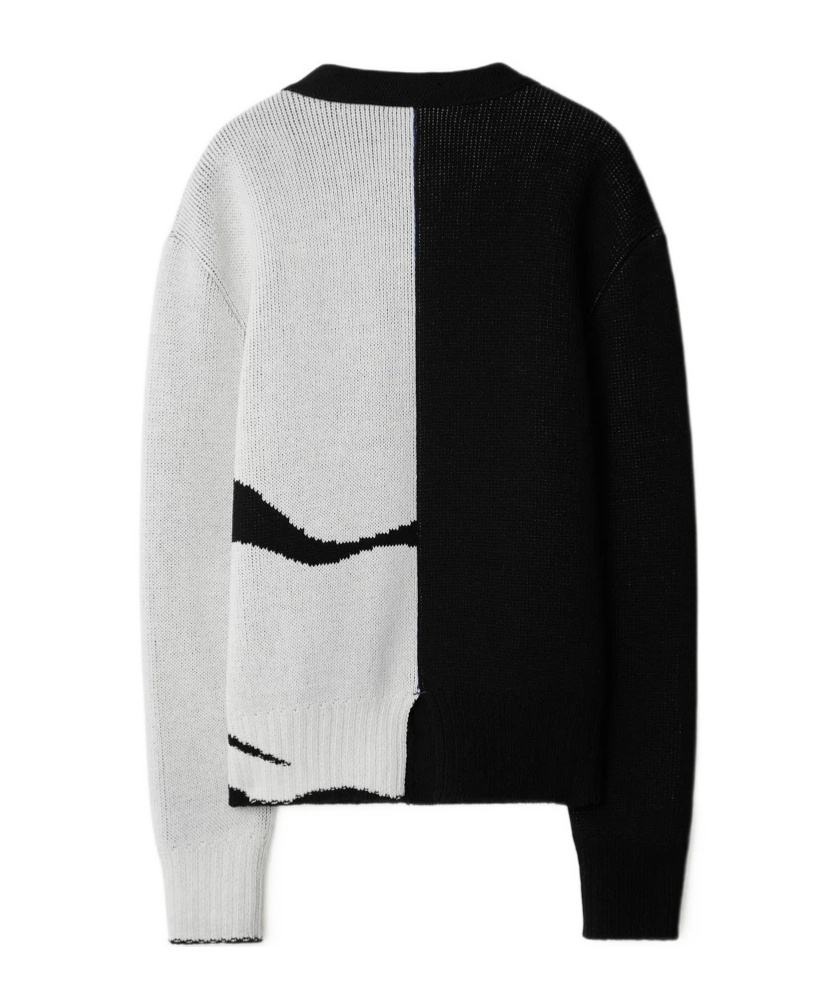 Burberry Scarf-detailed Intarsia Cashmere Cape In Black