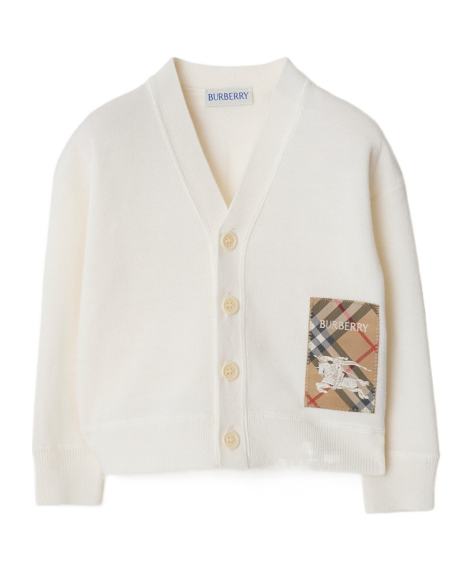 BURBERRY CHECK LABEL WOOL CARDIGAN