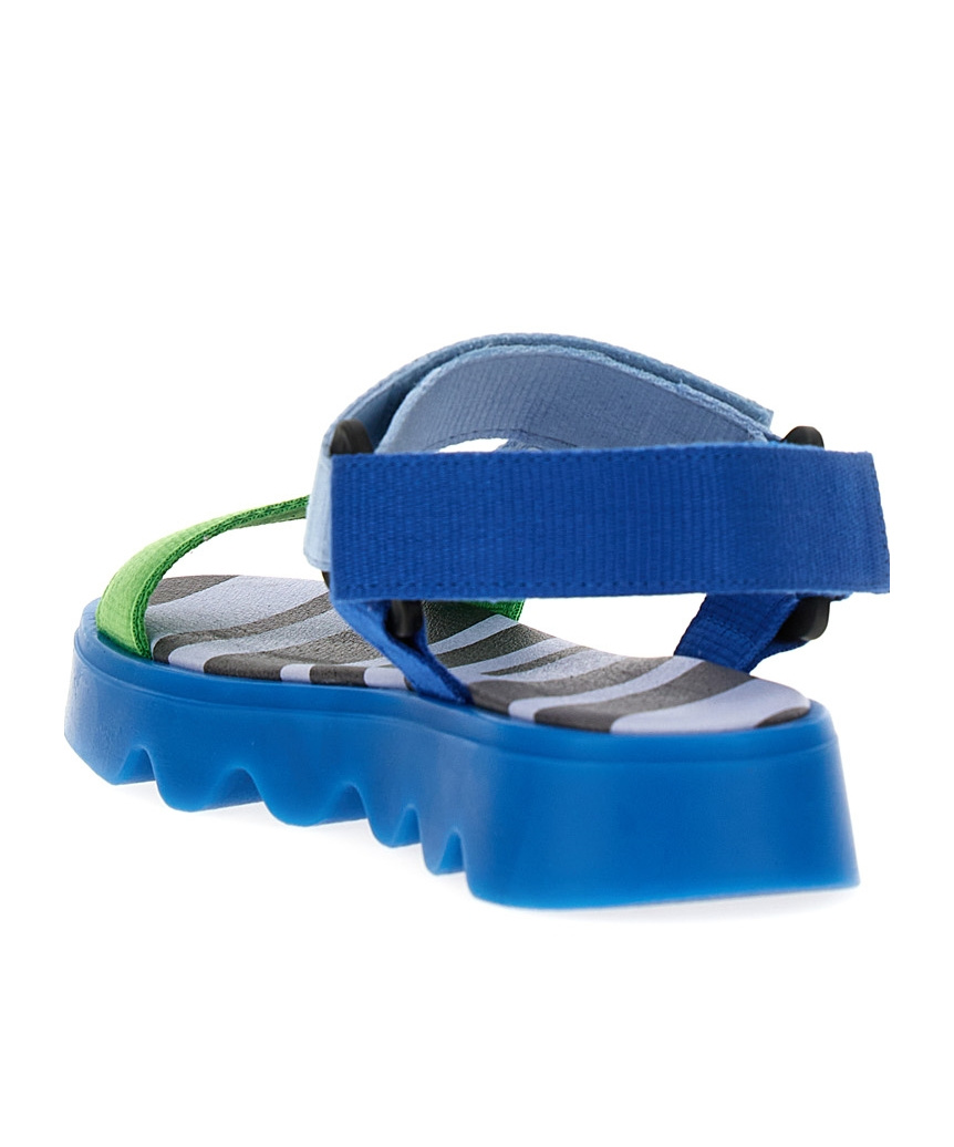 Kenzo Logo-print Colour-block Sandals In Blue