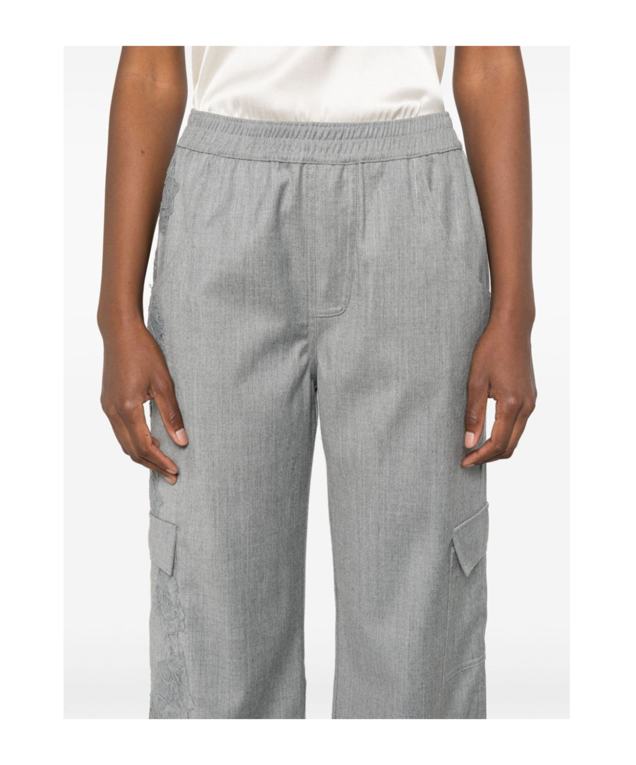 ERMANNO SCERVINO LACE-EMBELLISHED TROUSERS