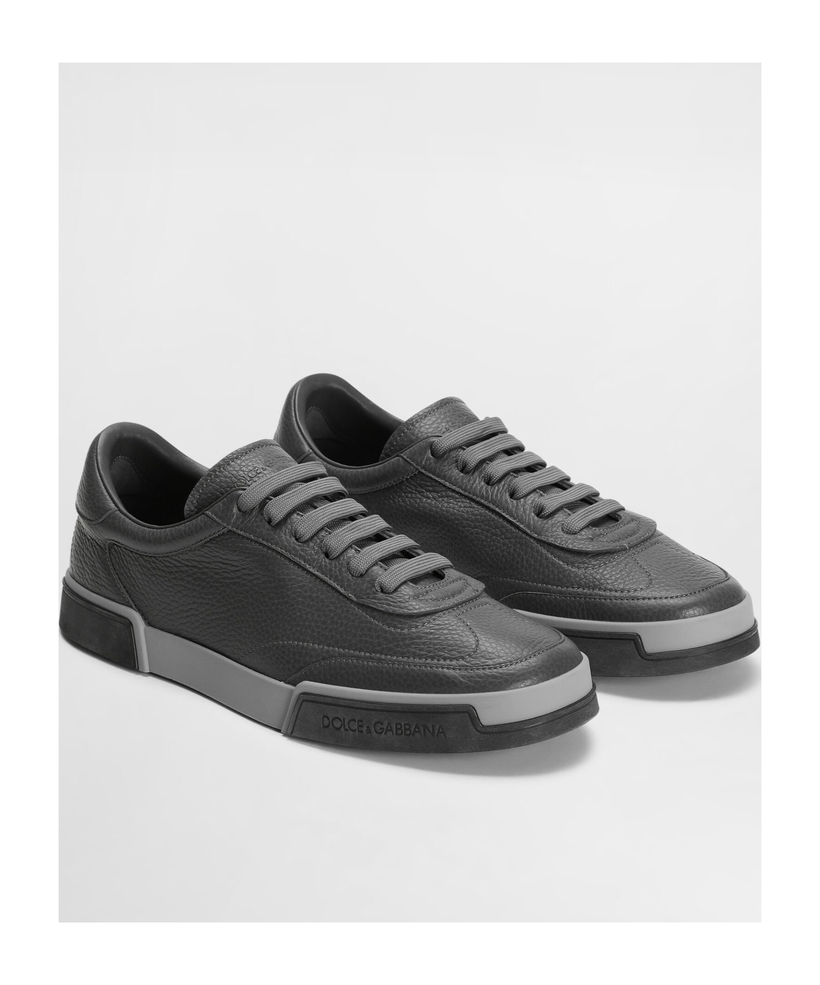 Dolce & Gabbana Leather Sneakers In Black