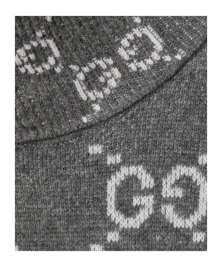 Gucci Men Embroidered Wool Sweater In Gray