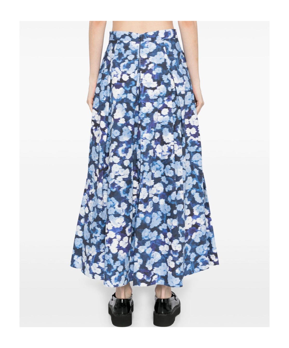 Shop Erdem Pattern Skirt In Blue