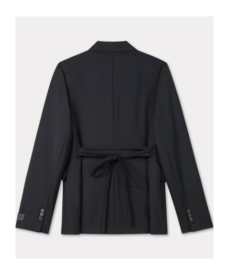 Kenzo Long-sleeved Wool Suit Coat In Black
