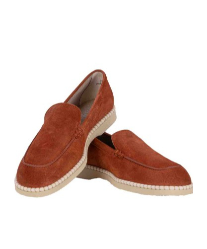 Hogan Logo-debossed Leather Loafers In Red