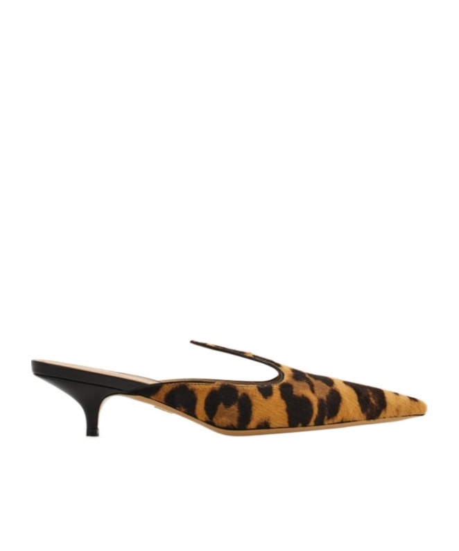 Ferragamo Pointed High-heeled Slippers In Brown