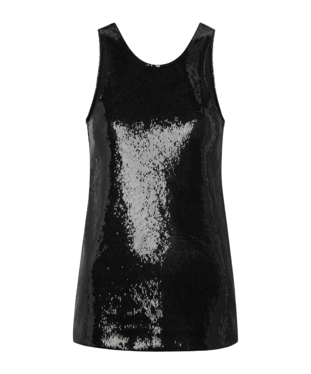 Totême Sequin Tank Top In Black