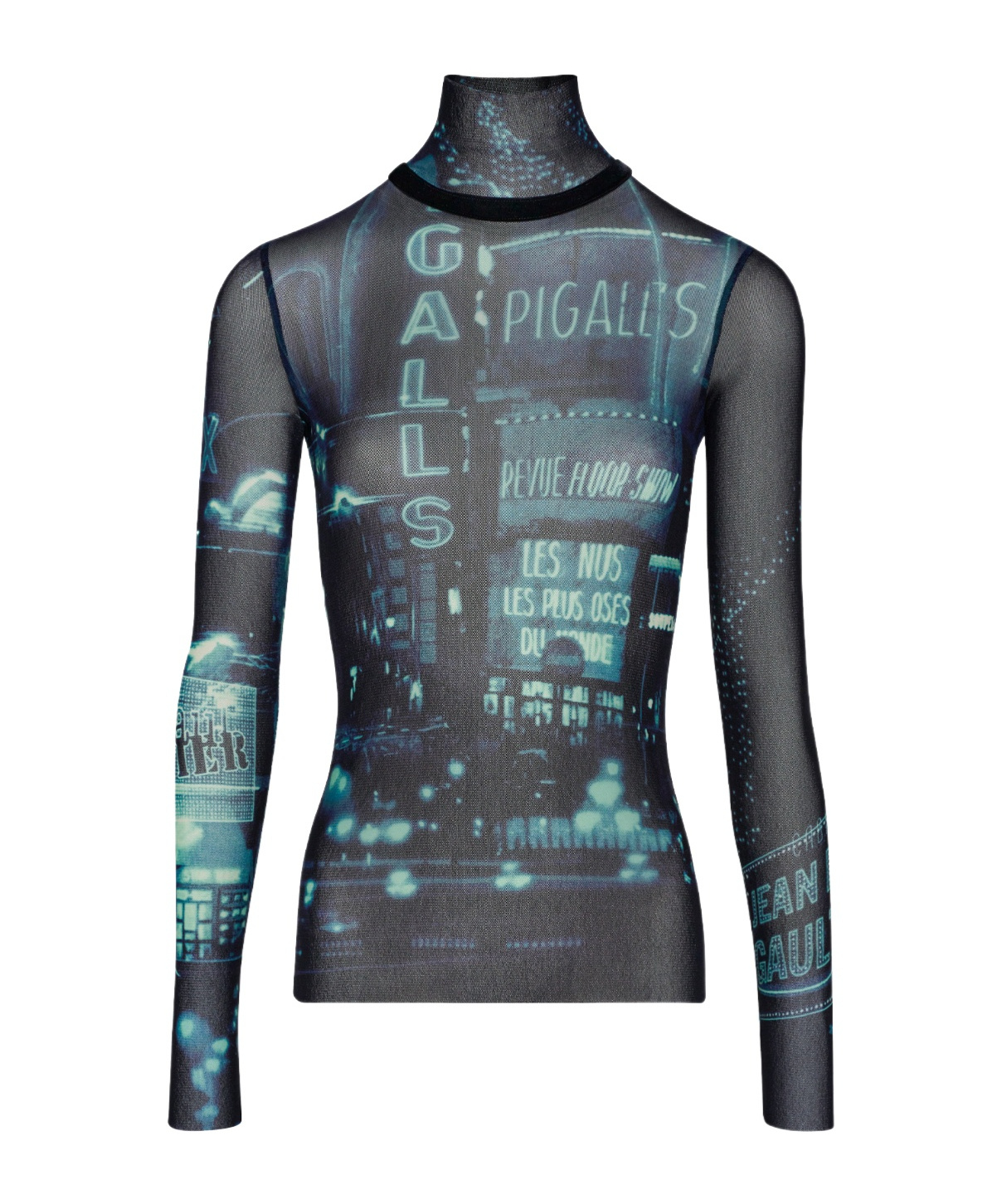 Jean Paul Gaultier Pigalle-print Mesh T-shirt In Black