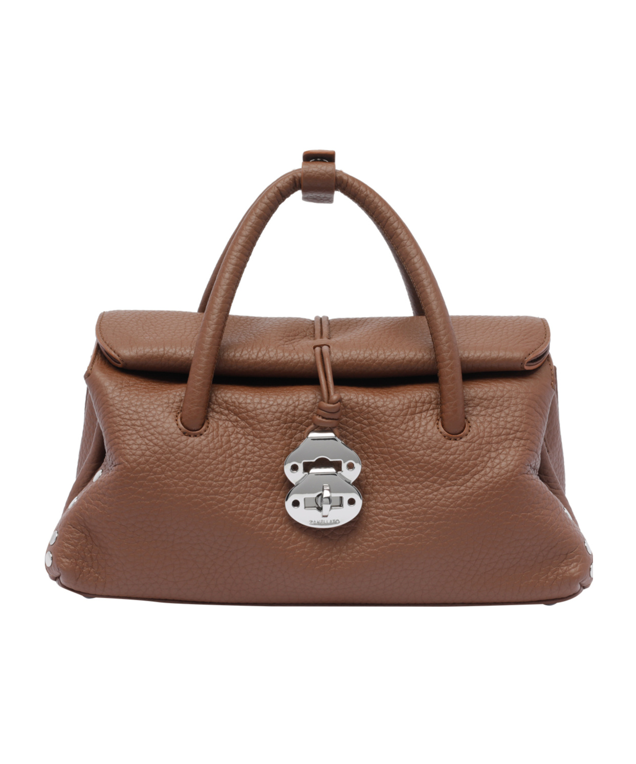 Zanellato Dotta Centauro Small Top Handle Bag In Brown