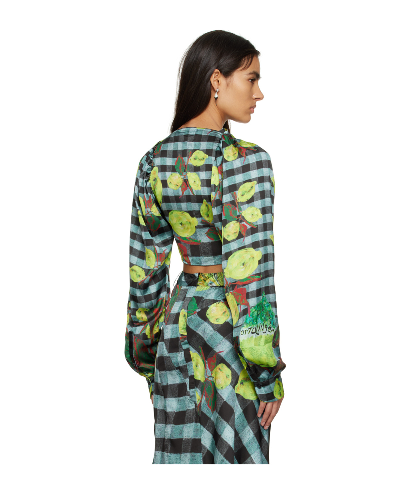 Ottolinger Lemon Check Pattern Blouse In Green