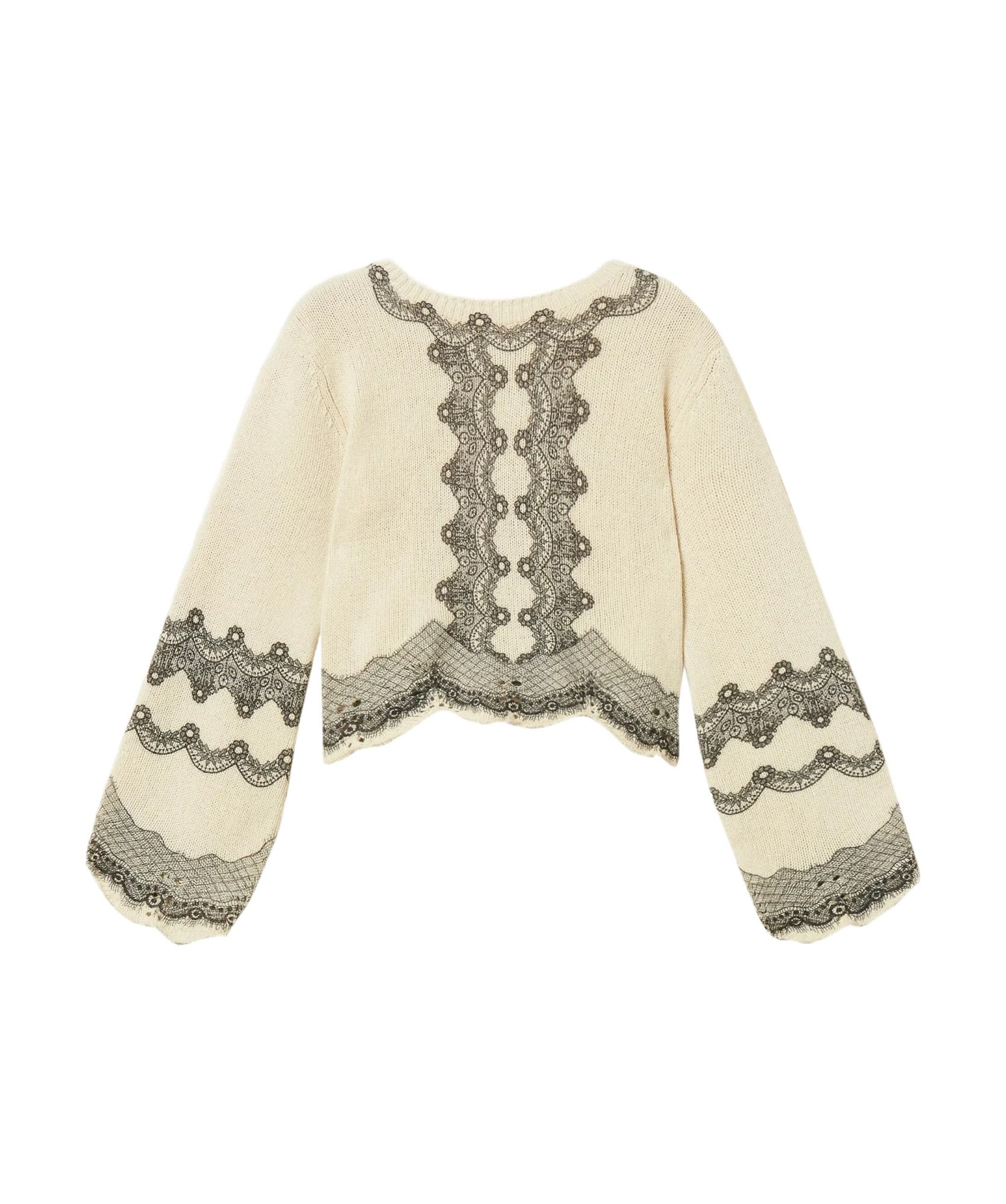 Twinset Patterned Knitted Top In Gold